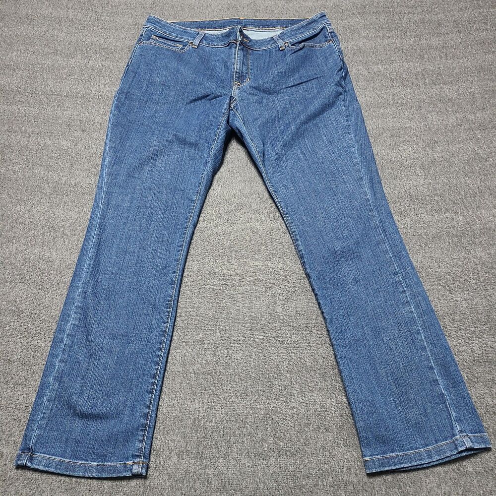 LL Bean Jeans Womens 16 Blue Modern Fit Stretch Denim Straight Leg Casual